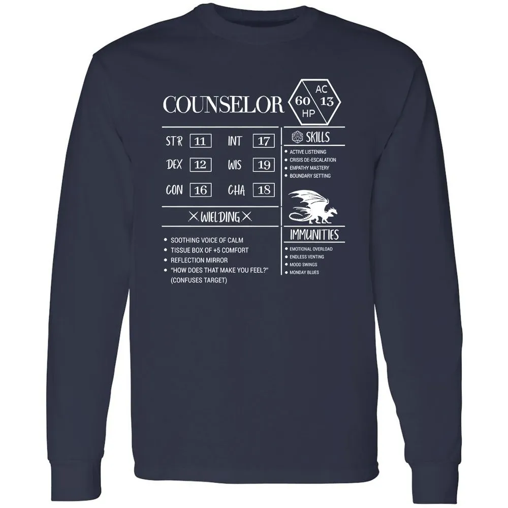 Counselor New Long Sleeve T-Shirt - Navy - 2