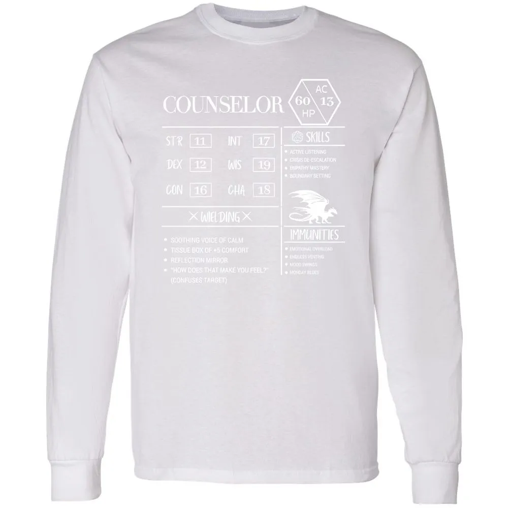 Counselor New Long Sleeve T-Shirt - White - 5
