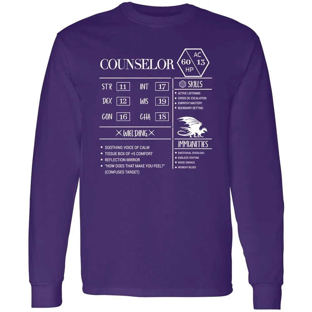 Counselor New Long Sleeve T-Shirt - Purple - 13