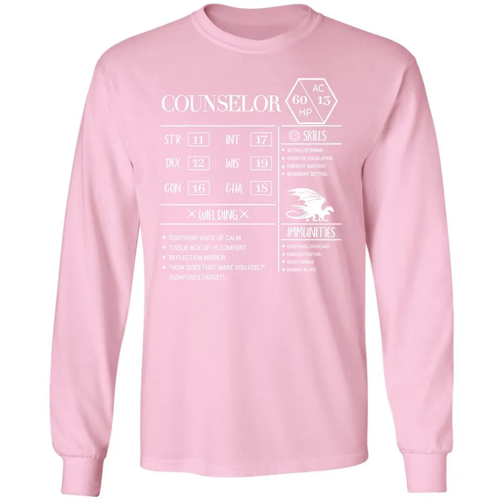 Counselor New Long Sleeve T-Shirt - Light Pink - 3