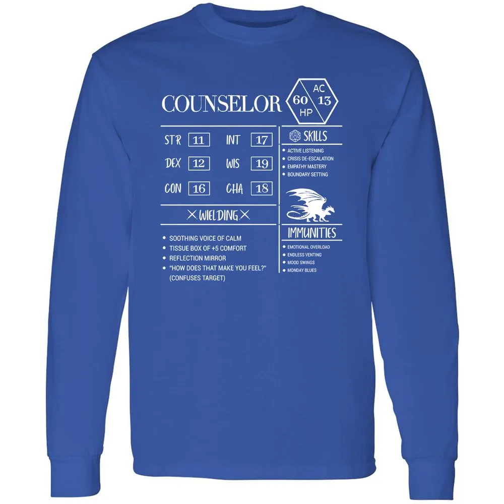 Counselor New Long Sleeve T-Shirt - Royal - 8