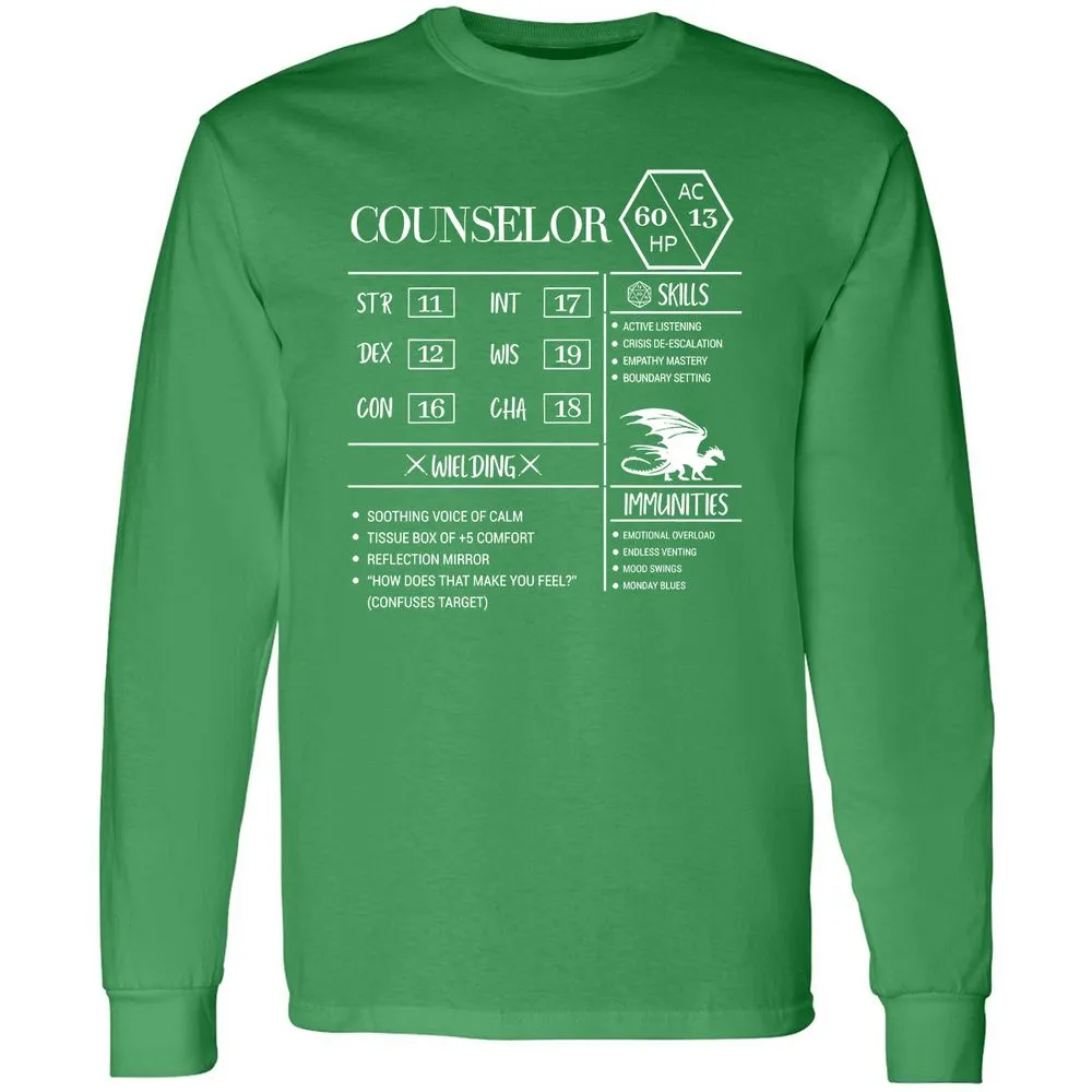 Counselor New Long Sleeve T-Shirt - Irish Green - 10