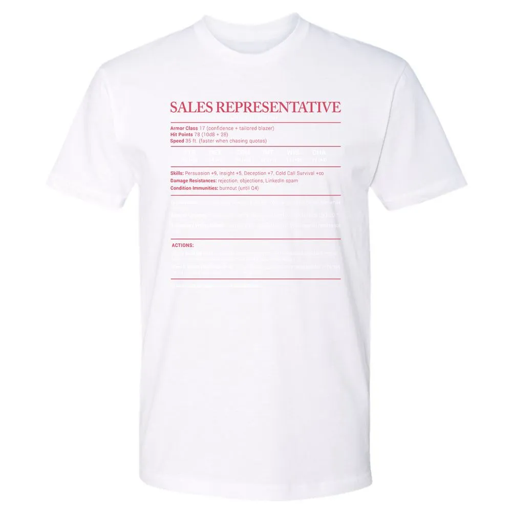 Sales Presentative Stats Premium Unisex T-Shirt - White - 4
