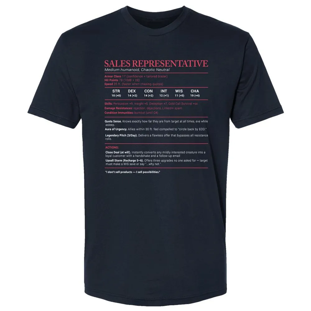 Sales Presentative Stats Premium Unisex T-Shirt - Midnight Navy - 2