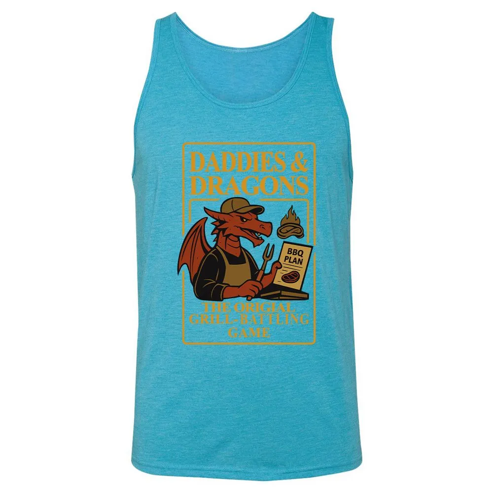 Daddies & Dragons Unisex Jersey Tank - Aqua Triblend - 3