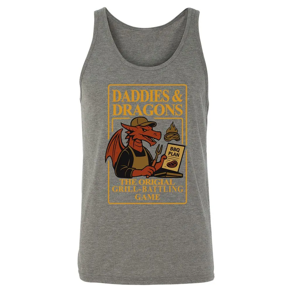Daddies & Dragons Unisex Jersey Tank - Grey Triblend - 8