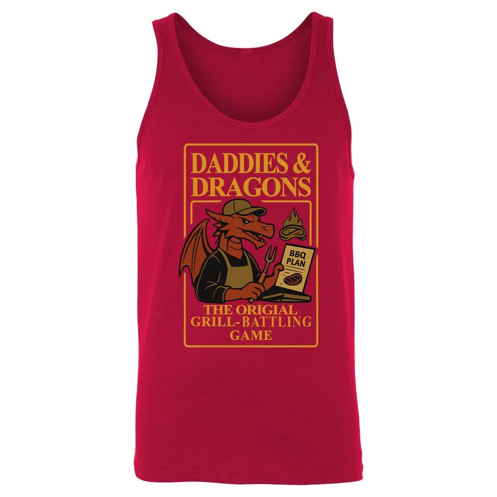 Daddies & Dragons Unisex Jersey Tank - Red - 11