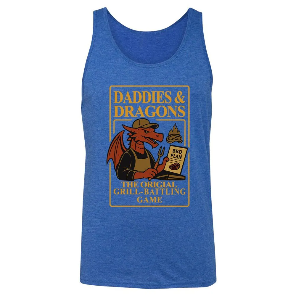 Daddies & Dragons Unisex Jersey Tank - True Royal Triblend - 12