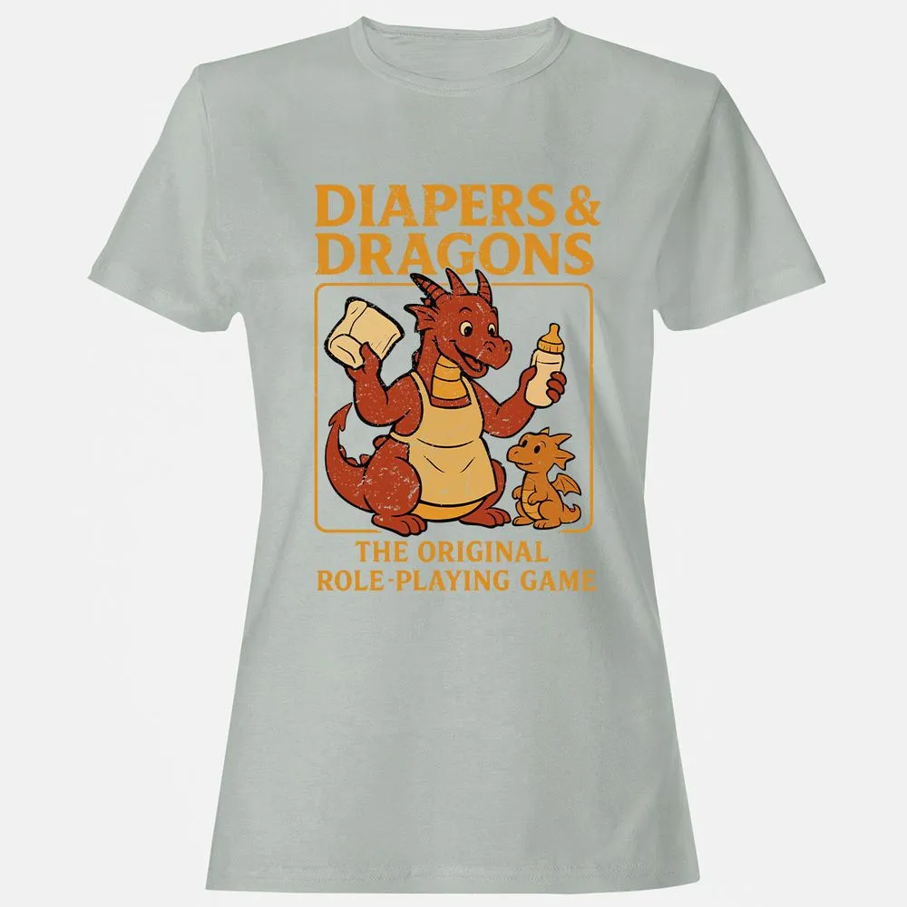 Diapers & Dragons Women's T-Shirt - Ash - 2