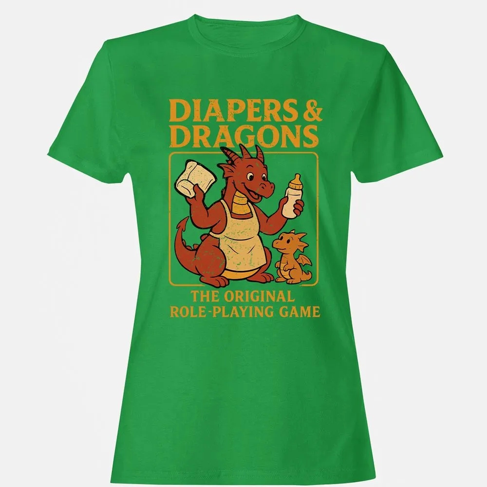 Diapers & Dragons Women's T-Shirt - Irish Green - 7