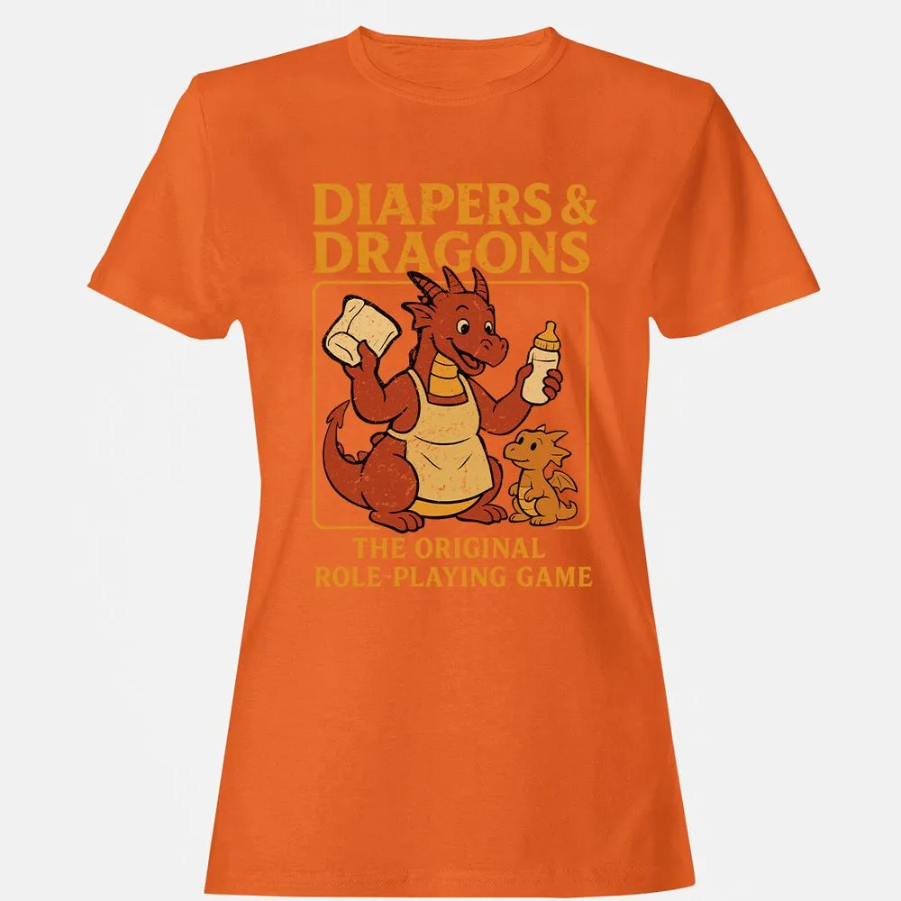 Diapers & Dragons Women's T-Shirt - Orange - 11