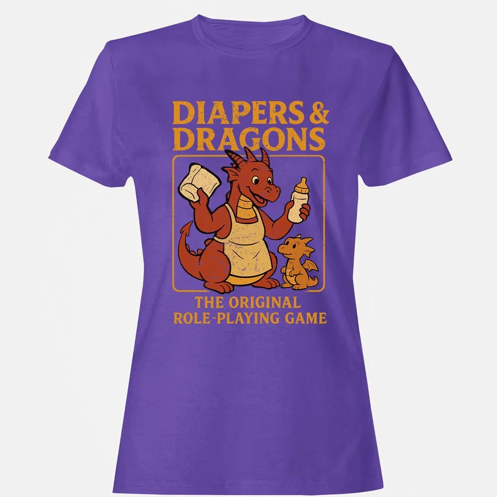 Diapers & Dragons Women's T-Shirt - Purple - 12
