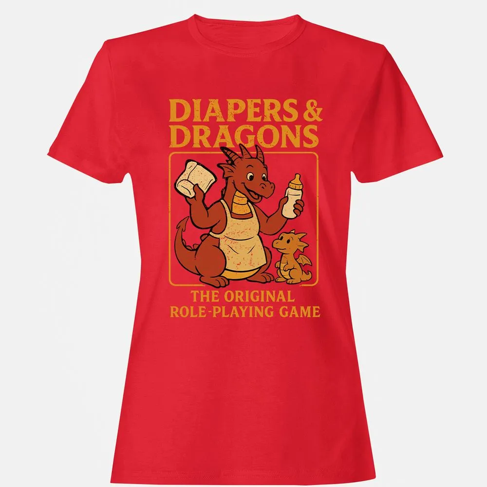 Diapers & Dragons Women's T-Shirt - Red - 13