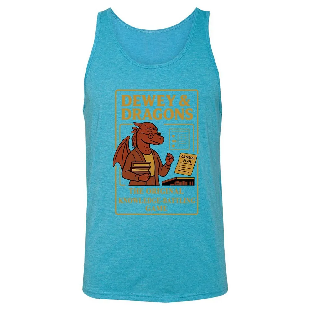 Dewey & Dragons Unisex Jersey Tank - Aqua Triblend - 3