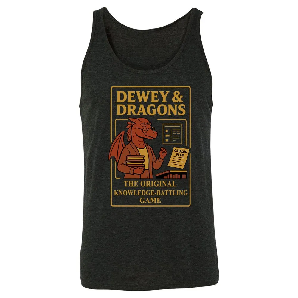 Dewey & Dragons Unisex Jersey Tank - Charcoal Black Triblend - 5