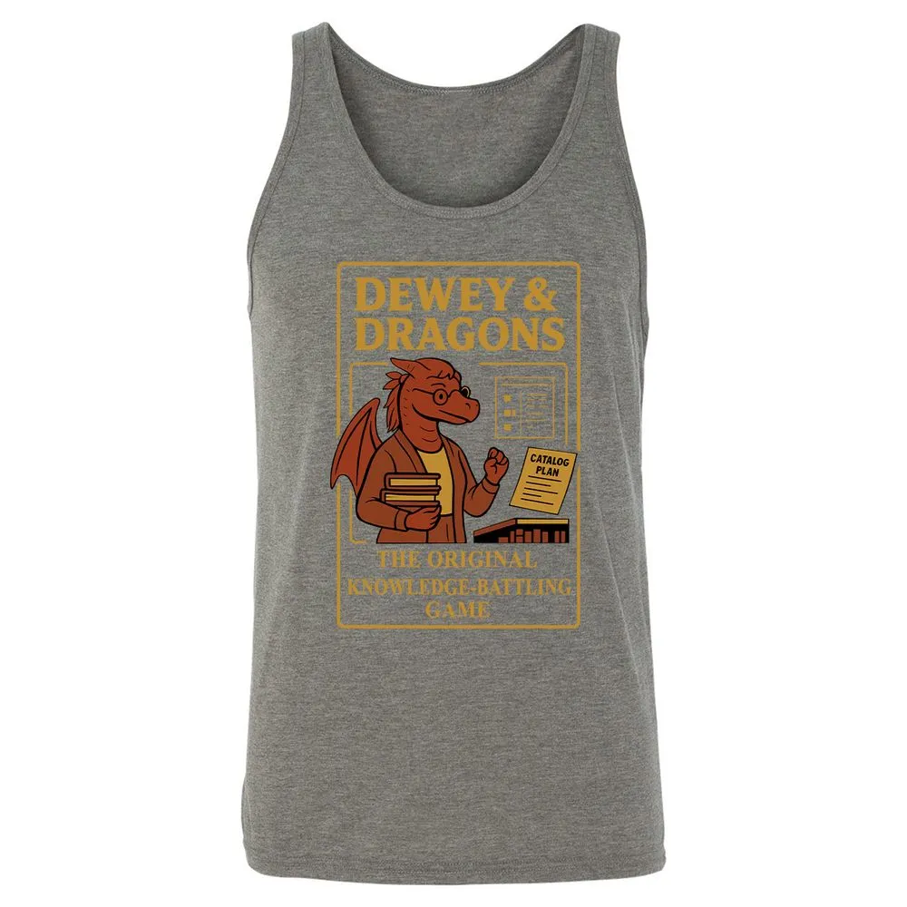 Dewey & Dragons Unisex Jersey Tank - Grey Triblend - 8