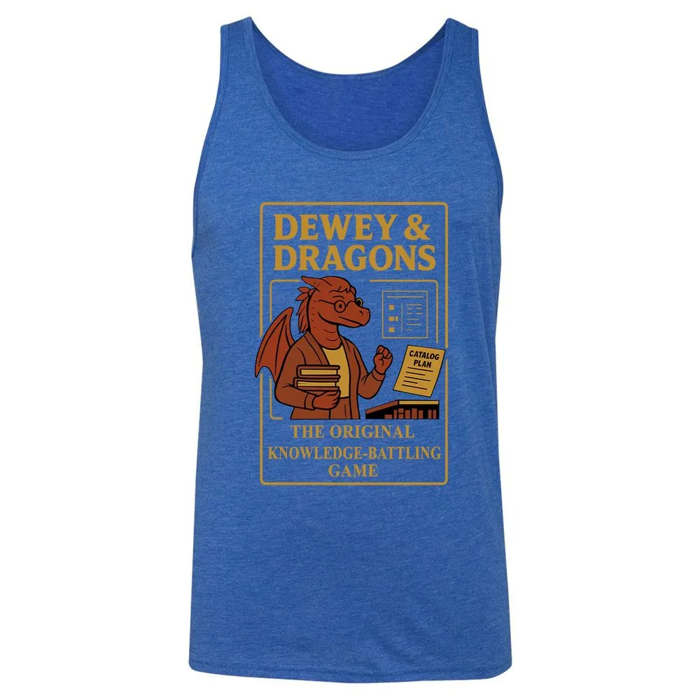 Dewey & Dragons Unisex Jersey Tank - True Royal Triblend - 12