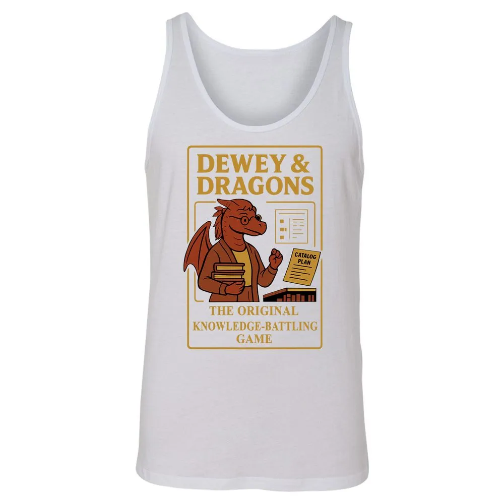 Dewey & Dragons Unisex Jersey Tank - White - 14