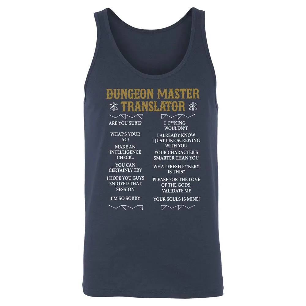 Dungeon Master Translator Unisex Jersey Tank - Navy - 2