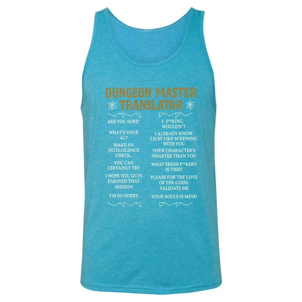 Dungeon Master Translator Unisex Jersey Tank - Aqua Triblend - 3