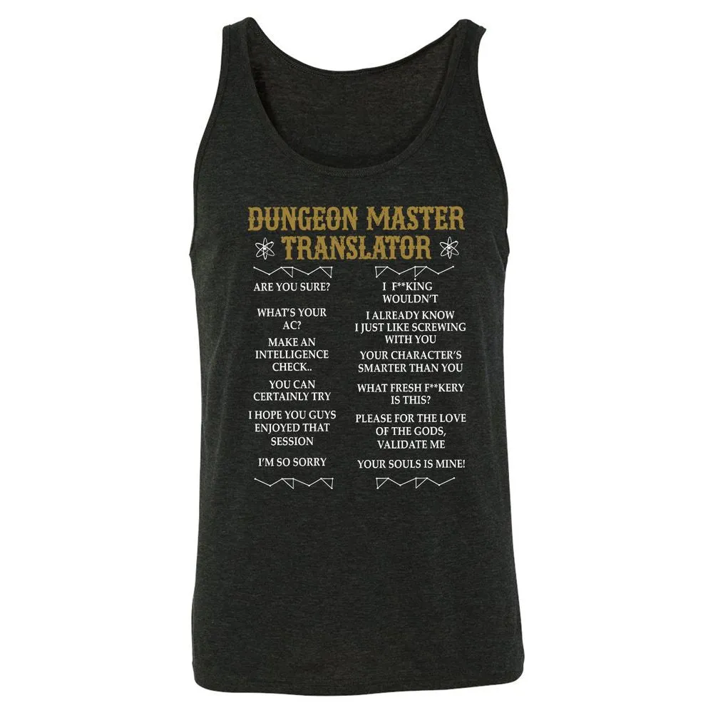 Dungeon Master Translator Unisex Jersey Tank - Charcoal Black Triblend - 5