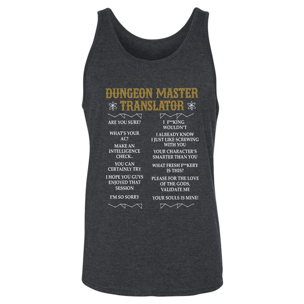 Dungeon Master Translator Unisex Jersey Tank - Dark Grey Heather - 6