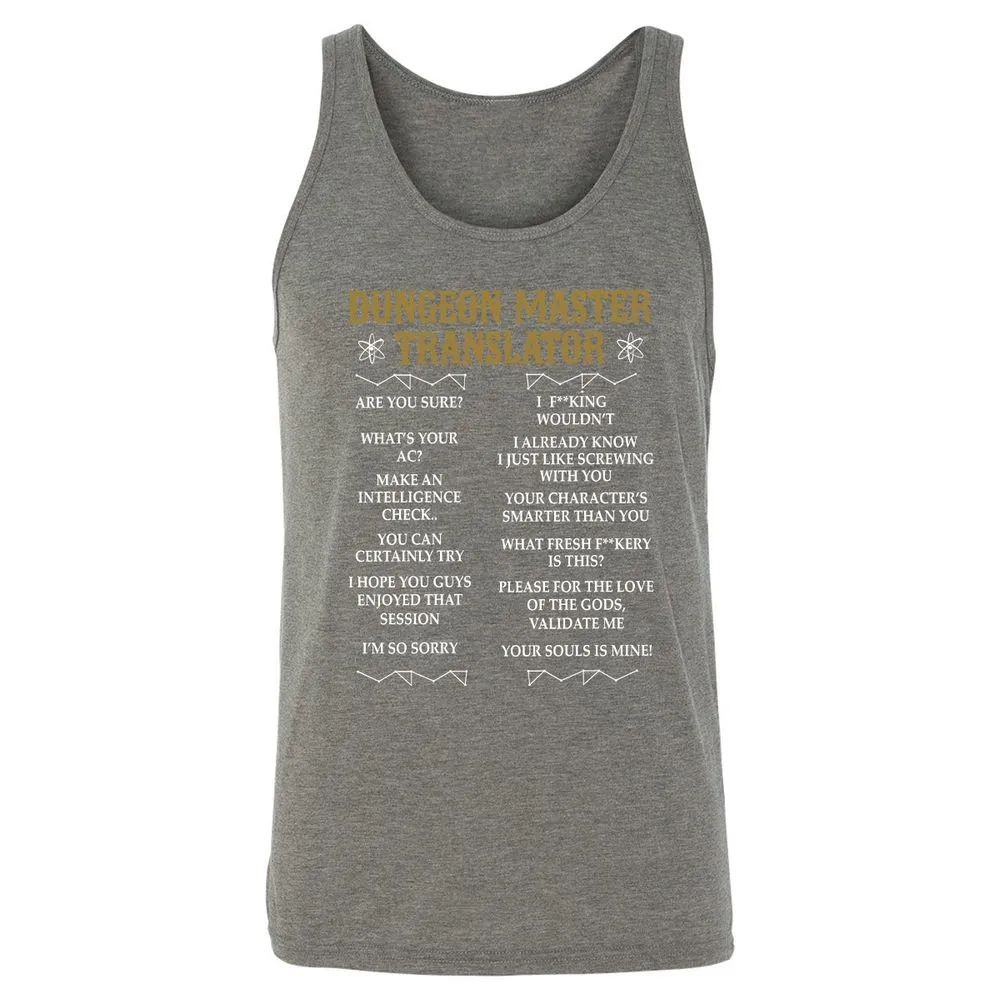Dungeon Master Translator Unisex Jersey Tank - Grey Triblend - 8