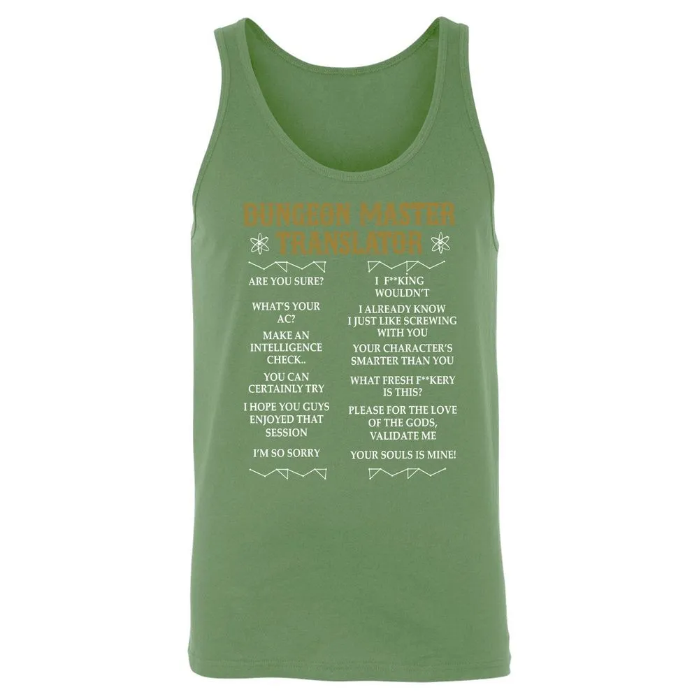 Dungeon Master Translator Unisex Jersey Tank - Leaf - 10