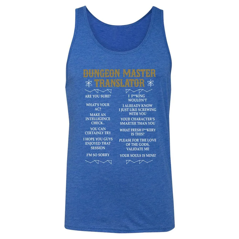 Dungeon Master Translator Unisex Jersey Tank - True Royal Triblend - 12