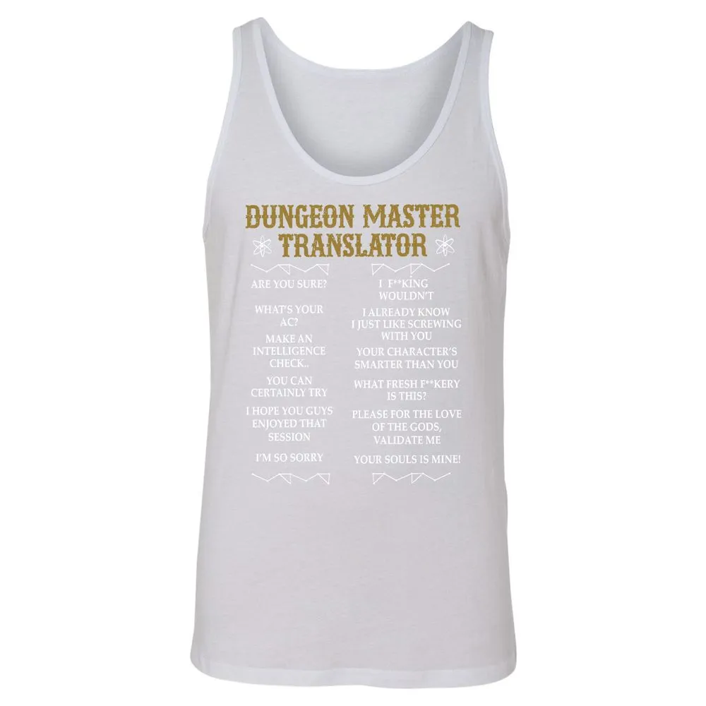Dungeon Master Translator Unisex Jersey Tank - White - 14