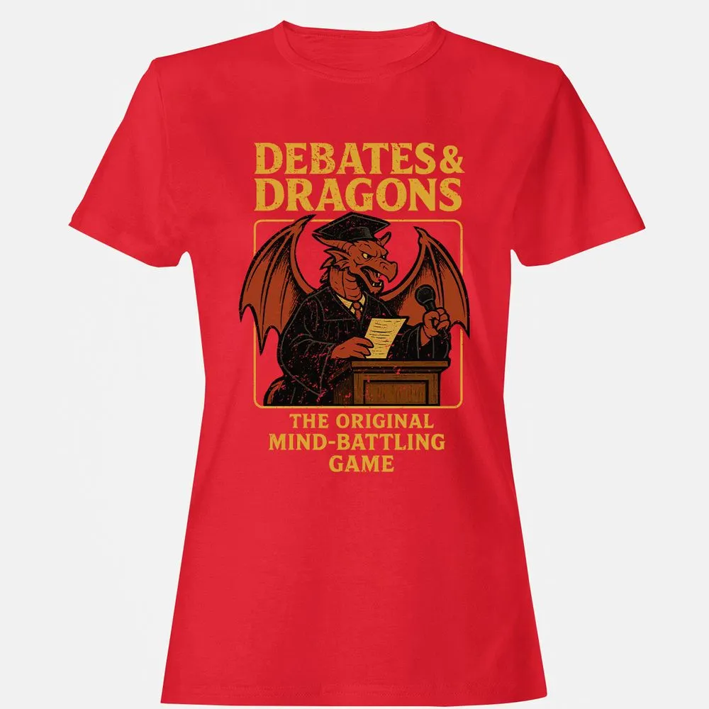 Debates & Dragons Women's T-Shirt - Red - 13