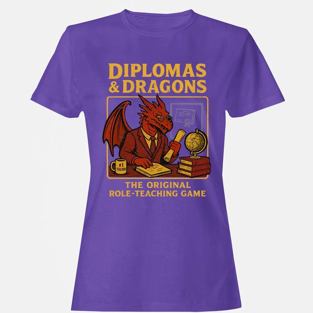 Diplomas & Dragons Women's T-Shirt - Purple - 12