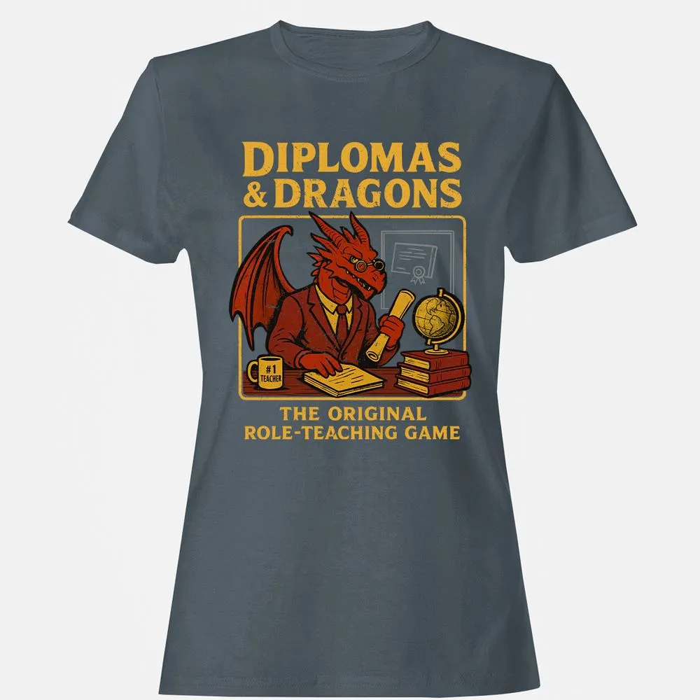 Diplomas & Dragons Women's T-Shirt - Charcoal - 3