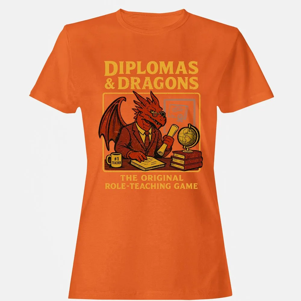 Diplomas & Dragons Women's T-Shirt - Orange - 11