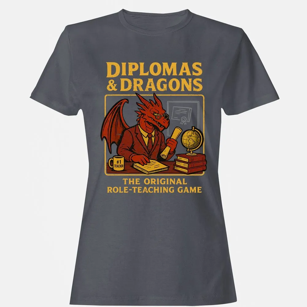 Diplomas & Dragons Women's T-Shirt - Dark Heather - 5