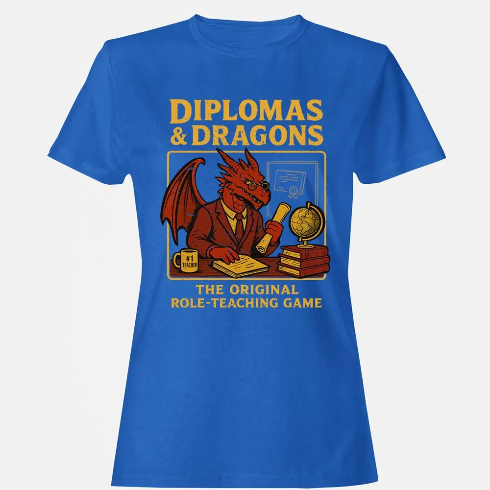 Diplomas & Dragons Women's T-Shirt - Royal - 14