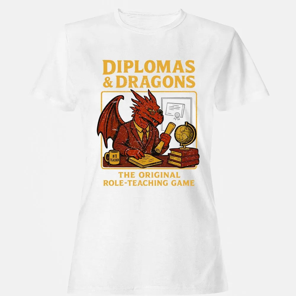 Diplomas & Dragons Women's T-Shirt - White - 16