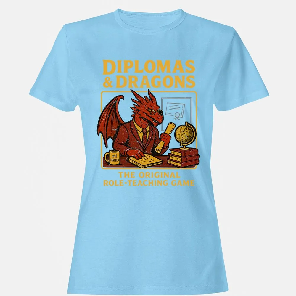 Diplomas & Dragons Women's T-Shirt - Light Blue - 8