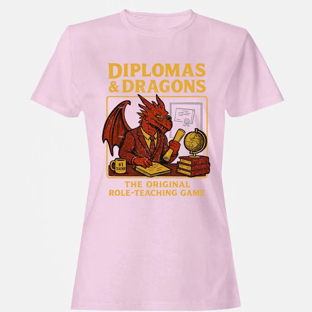 Diplomas & Dragons Women's T-Shirt - Light Pink - 9