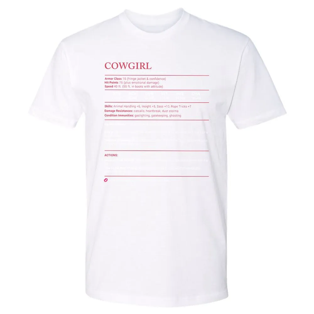 Cowgirl Stats Premium Unisex T-Shirt - White - 4