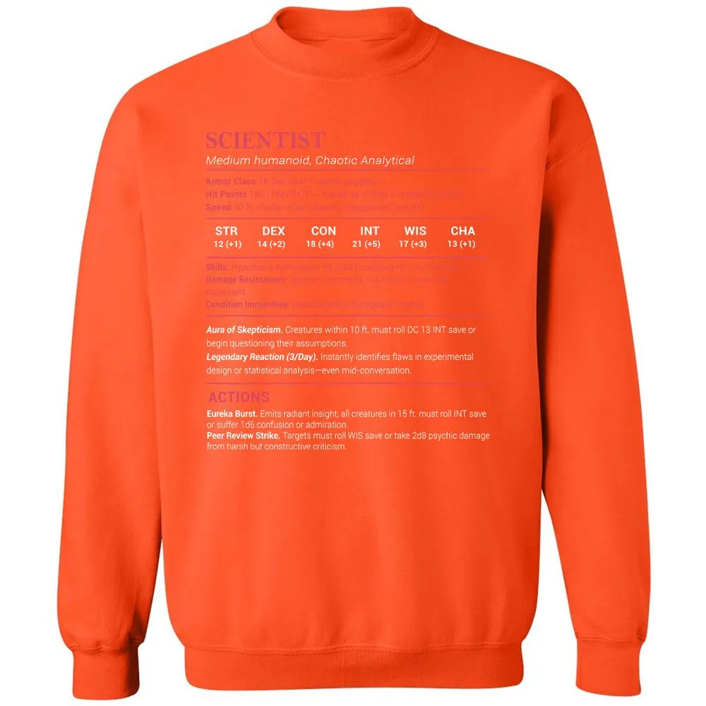 Scientist Stats Classic Unisex Sweatshirt - Orange - 10
