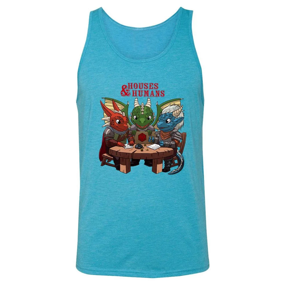 Houses & Humans Unisex Jersey Tank - Aqua Triblend - 3