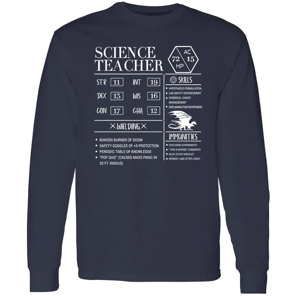 Science Teacher New Long Sleeve T-Shirt - Navy - 2