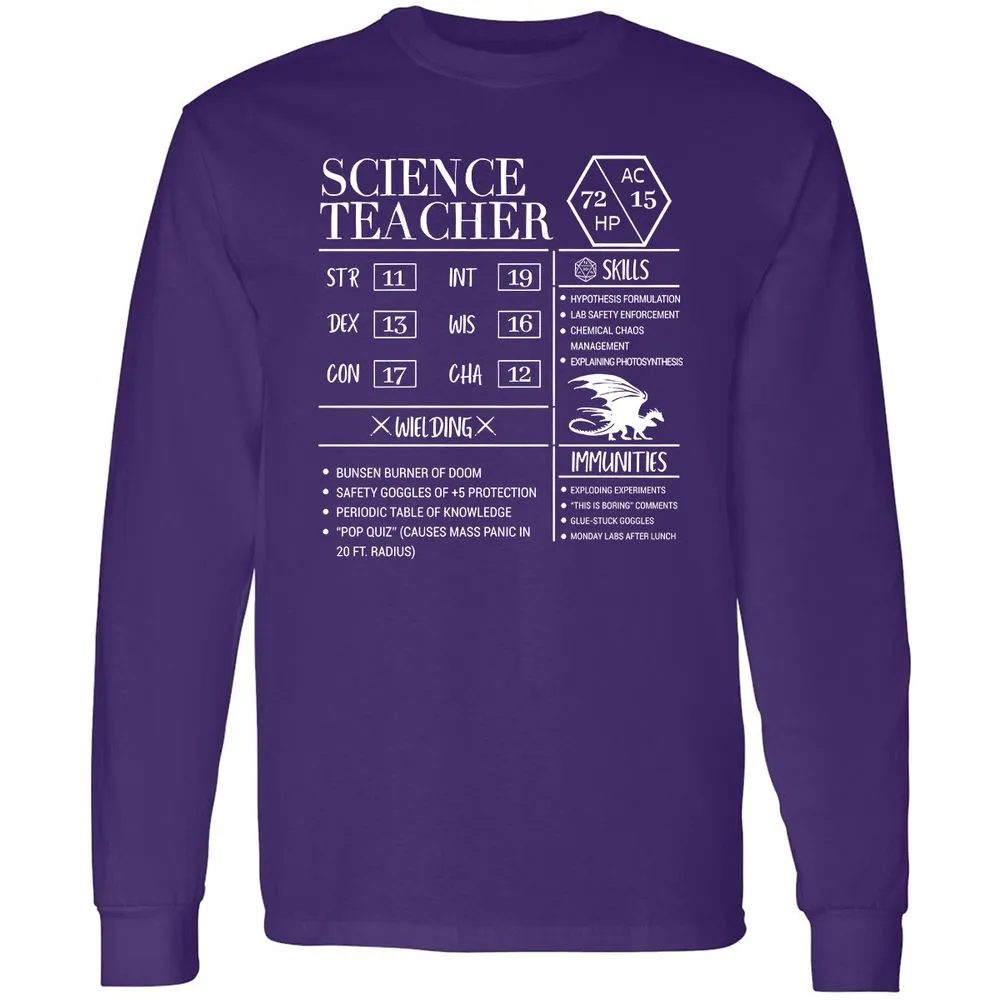 Science Teacher New Long Sleeve T-Shirt - Purple - 13