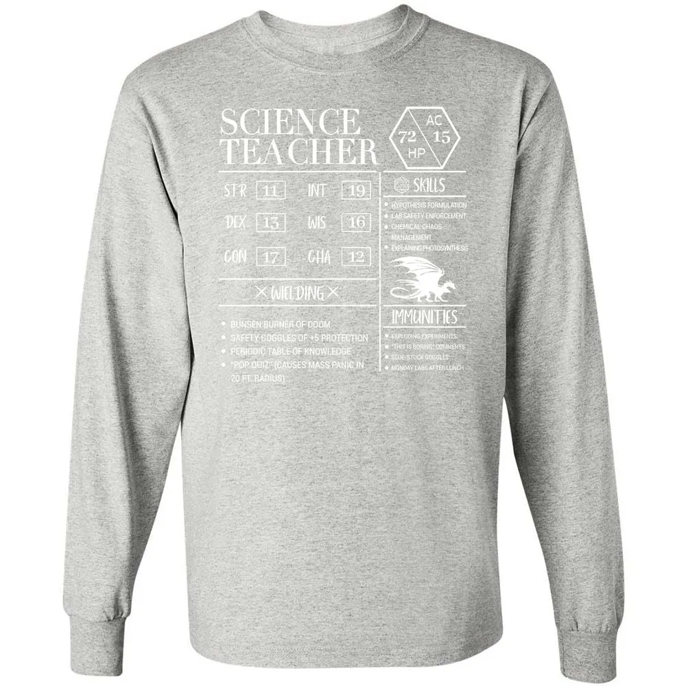 Science Teacher New Long Sleeve T-Shirt - Ash - 7