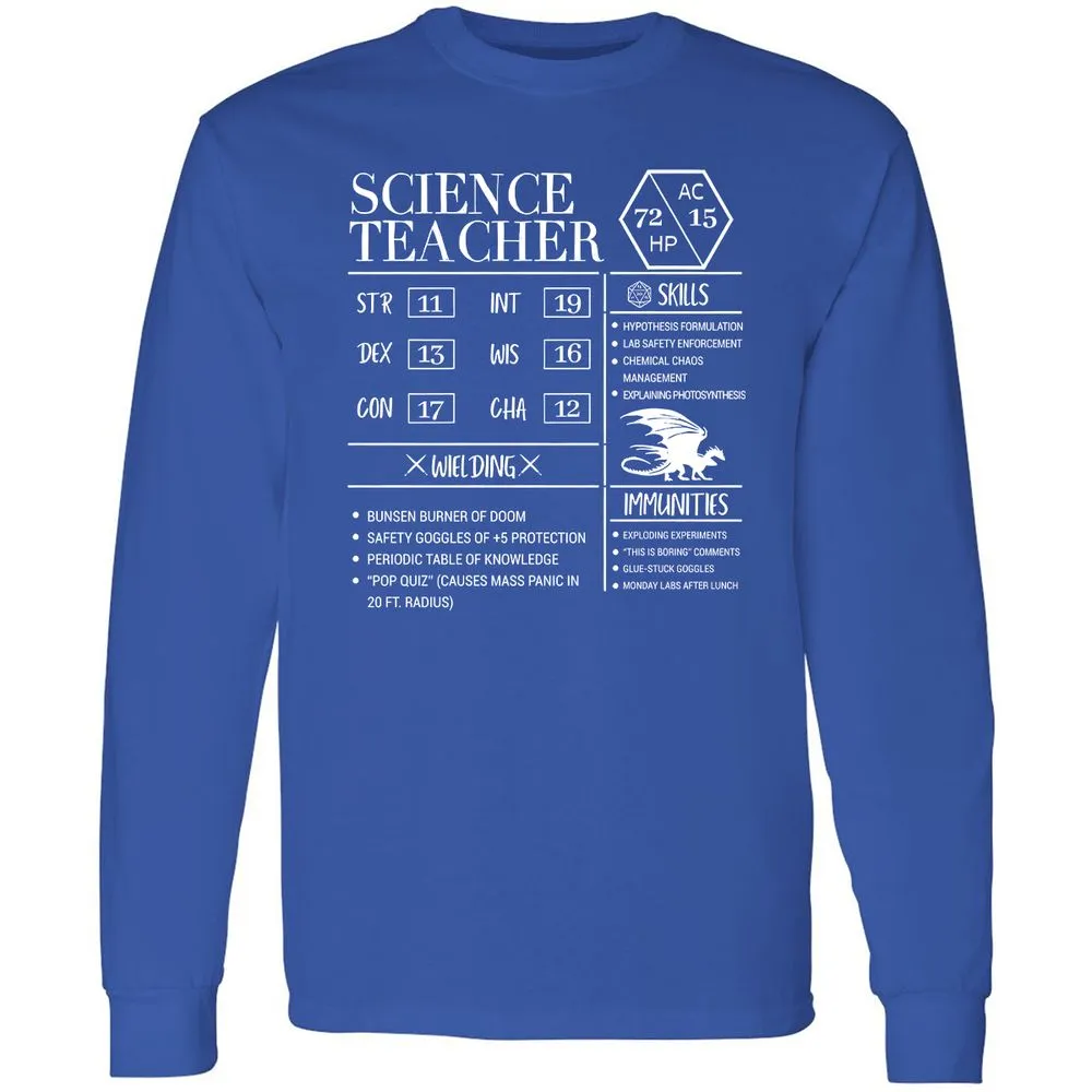 Science Teacher New Long Sleeve T-Shirt - Royal - 8