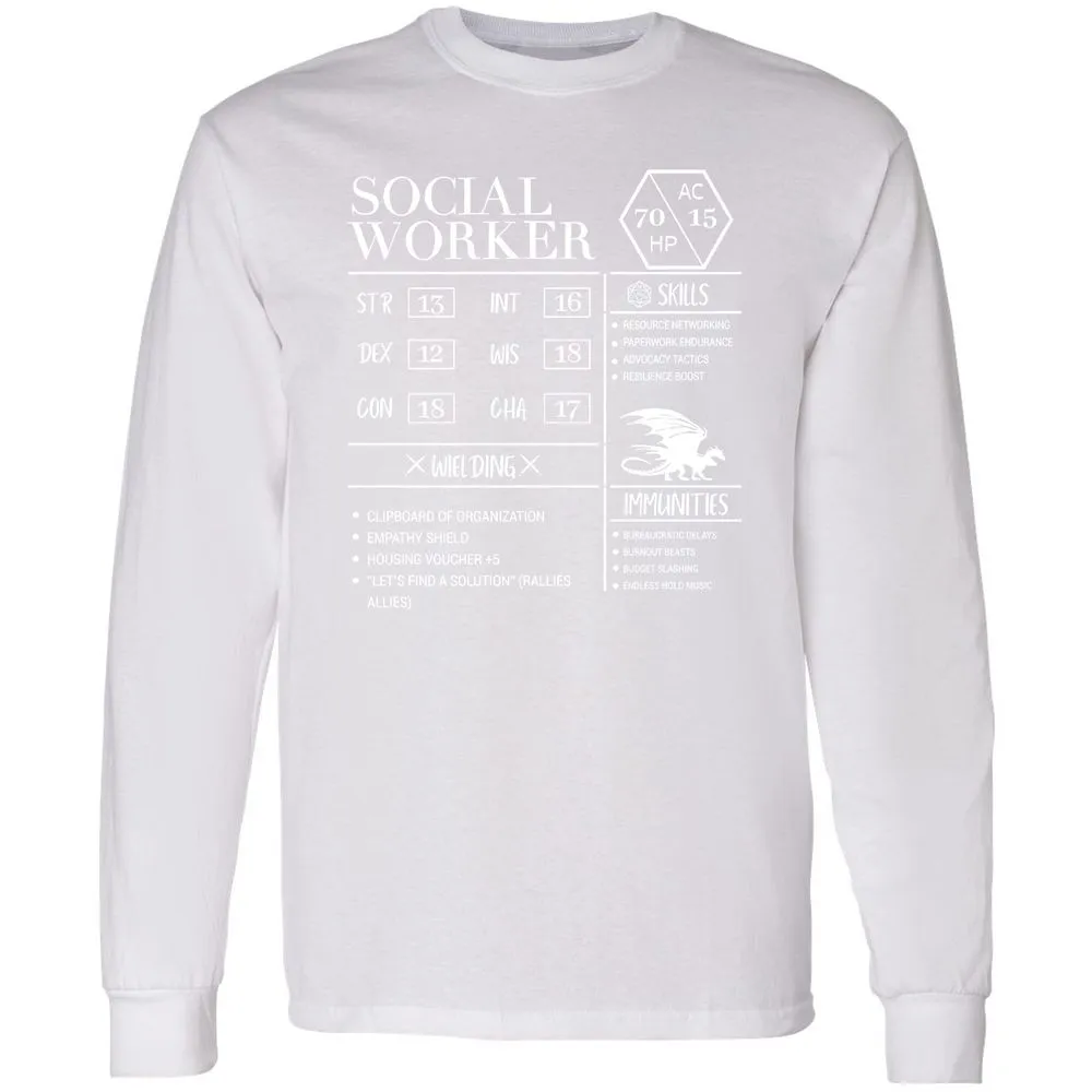 Social Worker New Long Sleeve T-Shirt - White - 5