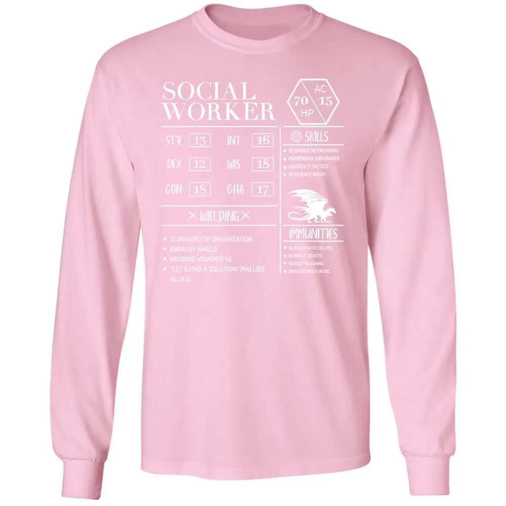 Social Worker New Long Sleeve T-Shirt - Light Pink - 3