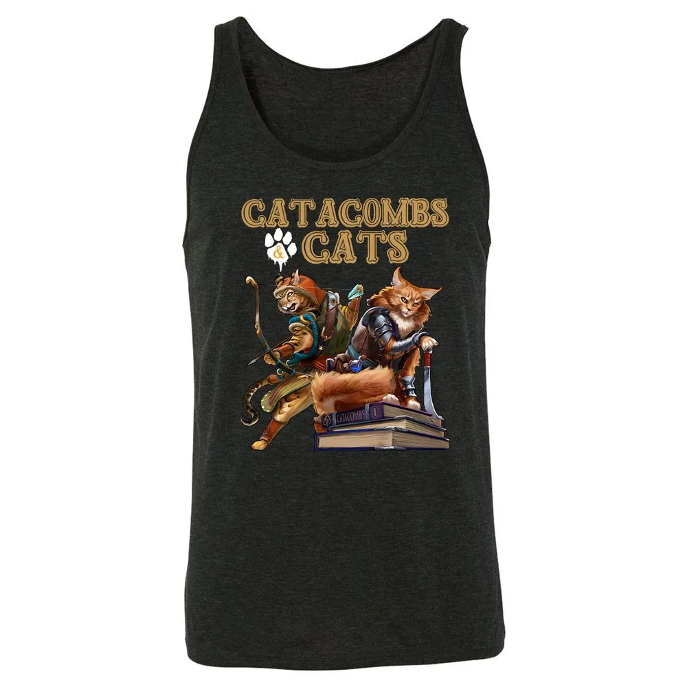 Catacombs & Cats Unisex Jersey Tank - Charcoal Black Triblend - 5