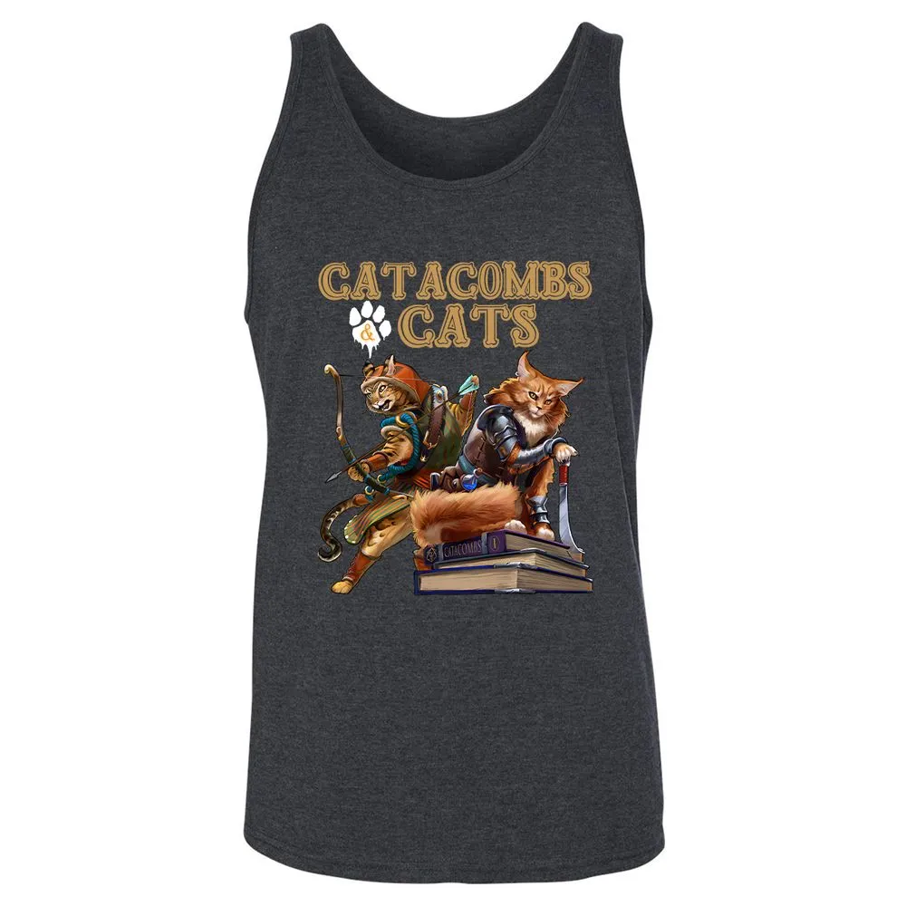Catacombs & Cats Unisex Jersey Tank - Dark Grey Heather - 6
